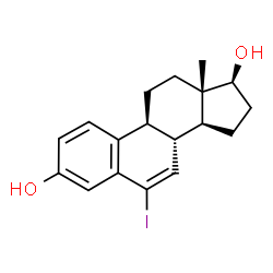 ChemSpider 2D Image | (17beta)-6-Iodoestra-1,3,5(10),6-tetraene-3,17-diol | C18H21IO2