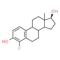 ChemSpider 2D Image | (17beta)-4-Fluoroestra-1,3,5(10)-triene-3,17-diol | C18H23FO2