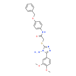 ChemSpider 2D Image | 2-{[4-Amino-5-(3,4-dimethoxyphenyl)-4H-1,2,4-triazol-3-yl]sulfanyl}-N-[4-(benzyloxy)phenyl]acetamide | C25H25N5O4S