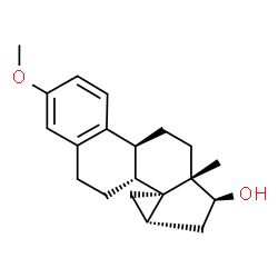 ChemSpider 2D Image | (4bS,6aS,7S,8aS,9aS,9bR)-2-Methoxy-6a-methyl-4b,6,6a,7,8,8a,9,9b,10,11-decahydro-5H-cyclopropa[1,5]cyclopenta[1,2-a]phenanthren-7-ol | C20H26O2