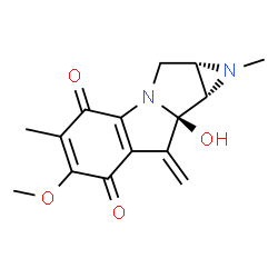 ChemSpider 2D Image | (1aS,8aR,8bS)-8a-Hydroxy-6-methoxy-1,5-dimethyl-8-methylene-1,1a,2,8,8a,8b-hexahydroazireno[2',3':3,4]pyrrolo[1,2-a]indole-4,7-dione | C15H16N2O4
