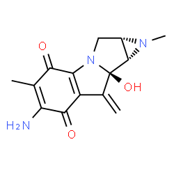 ChemSpider 2D Image | (1aS,8aR,8bS)-6-Amino-8a-hydroxy-1,5-dimethyl-8-methylene-1,1a,2,8,8a,8b-hexahydroazireno[2',3':3,4]pyrrolo[1,2-a]indole-4,7-dione | C14H15N3O3