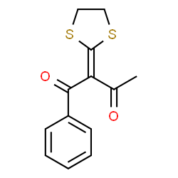 ChemSpider 2D Image | 2-(1,3-Dithiolan-2-ylidene)-1-phenyl-1,3-butanedione | C13H12O2S2