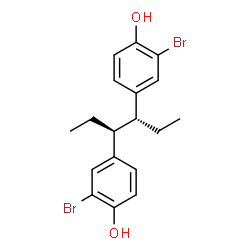 ChemSpider 2D Image | 2-Bromo-4-[(3R,4S)-4-(3-bromo-4-hydroxyphenyl)-3-hexanyl]phenol | C18H20Br2O2
