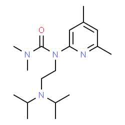 ChemSpider 2D Image | 1-[2-(Diisopropylamino)ethyl]-1-(4,6-dimethyl-2-pyridinyl)-3,3-dimethylurea | C18H32N4O