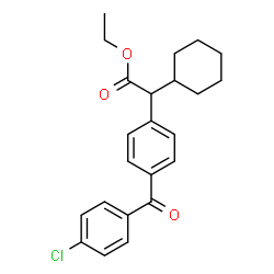 ChemSpider 2D Image | Ethyl [4-(4-chlorobenzoyl)phenyl](cyclohexyl)acetate | C23H25ClO3