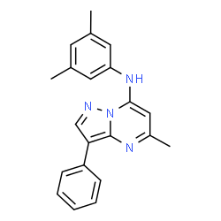 ChemSpider 2D Image | N-(3,5-Dimethylphenyl)-5-methyl-3-phenylpyrazolo[1,5-a]pyrimidin-7-amine | C21H20N4
