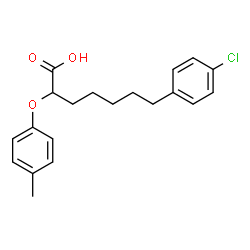 ChemSpider 2D Image | 7-(4-Chlorophenyl)-2-(4-methylphenoxy)heptanoic acid | C20H23ClO3