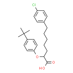 ChemSpider 2D Image | 2-(4-tert-Butylphenoxy)-7-(4-chlorophenyl)heptanoic acid | C23H29ClO3