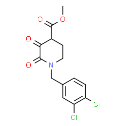 ChemSpider 2D Image | Methyl 1-(3,4-dichlorobenzyl)-2,3-dioxo-4-piperidinecarboxylate | C14H13Cl2NO4