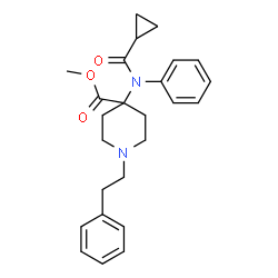 ChemSpider 2D Image | Methyl 4-[(cyclopropylcarbonyl)(phenyl)amino]-1-(2-phenylethyl)-4-piperidinecarboxylate | C25H30N2O3