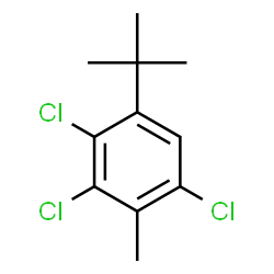 ChemSpider 2D Image | 1-tert-Butyl-2,3,5-trichloro-4-methylbenzene | C11H13Cl3
