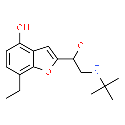 ChemSpider 2D Image | 7-Ethyl-2-{1-hydroxy-2-[(2-methyl-2-propanyl)amino]ethyl}-1-benzofuran-4-ol | C16H23NO3