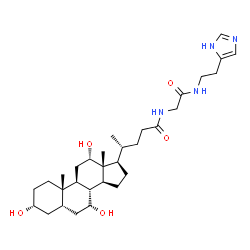 ChemSpider 2D Image | (3alpha,5beta,7alpha,12alpha)-3,7,12-Trihydroxy-N-(2-{[2-(1H-imidazol-5-yl)ethyl]amino}-2-oxoethyl)cholan-24-amide | C31H50N4O5