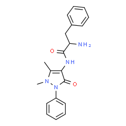ChemSpider 2D Image | N-(1,5-Dimethyl-3-oxo-2-phenyl-2,3-dihydro-1H-pyrazol-4-yl)phenylalaninamide | C20H22N4O2