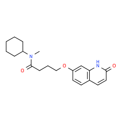 ChemSpider 2D Image | N-Cyclohexyl-N-methyl-4-[(2-oxo-1,2-dihydro-7-quinolinyl)oxy]butanamide | C20H26N2O3