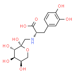 ChemSpider 2D Image | (2S)-3-(3,4-Dihydroxyphenyl)-2-({[(2R,3S,4R,5R)-2,3,4,5-tetrahydroxytetrahydro-2H-pyran-2-yl]methyl}amino)propanoic acid | C15H21NO9
