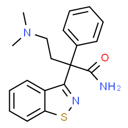 ChemSpider 2D Image | 2-(1,2-Benzothiazol-3-yl)-4-(dimethylamino)-2-phenylbutanamide | C19H21N3OS