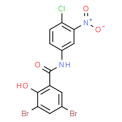 ChemSpider 2D Image | 3,5-Dibromo-N-(4-chloro-3-nitrophenyl)-2-hydroxybenzamide | C13H7Br2ClN2O4