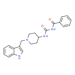 ChemSpider 2D Image | N-{[1-(1H-Indol-3-ylmethyl)-4-piperidinyl]carbamoyl}benzamide | C22H24N4O2