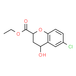 ChemSpider 2D Image | Ethyl 6-chloro-4-hydroxy-2-chromanecarboxylate | C12H13ClO4