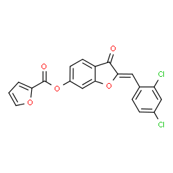 ChemSpider 2D Image | (2Z)-2-(2,4-Dichlorobenzylidene)-3-oxo-2,3-dihydro-1-benzofuran-6-yl 2-furoate | C20H10Cl2O5