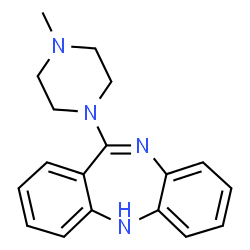 ChemSpider 2D Image | 11-(4-methyl-1-piperazinyl)-5H-dibenzo(b,e)(1,4)diazepine | C18H20N4