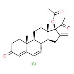 ChemSpider 2D Image | 6-Chloro-16-methylene-3,20-dioxopregna-4,6-dien-17-yl acetate | C24H29ClO4