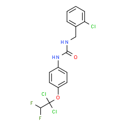 ChemSpider 2D Image | 1-(2-Chlorobenzyl)-3-[4-(1,1-dichloro-2,2-difluoroethoxy)phenyl]urea | C16H13Cl3F2N2O2