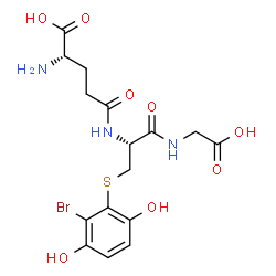 ChemSpider 2D Image | L-gamma-Glutamyl-S-(2-bromo-3,6-dihydroxyphenyl)-L-cysteinylglycine | C16H20BrN3O8S