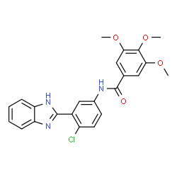 ChemSpider 2D Image | N-[3-(1H-Benzimidazol-2-yl)-4-chlorophenyl]-3,4,5-trimethoxybenzamide | C23H20ClN3O4