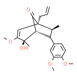 ChemSpider 2D Image | (1S,4R,5R,7S)-1-Allyl-6-(3,4-dimethoxyphenyl)-4-hydroxy-3-methoxy-4,7-dimethylbicyclo[3.2.1]oct-2-en-8-one | C22H28O5