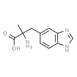 ChemSpider 2D Image | 2-Amino-3-(1H-benzimidazol-5-yl)-2-methylpropanoic acid | C11H13N3O2