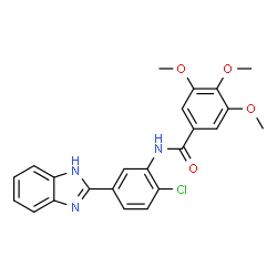 ChemSpider 2D Image | N-[5-(1H-Benzimidazol-2-yl)-2-chlorophenyl]-3,4,5-trimethoxybenzamide | C23H20ClN3O4