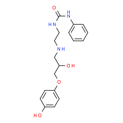 ChemSpider 2D Image | 1-(2-{[2-Hydroxy-3-(4-hydroxyphenoxy)propyl]amino}ethyl)-3-phenylurea | C18H23N3O4