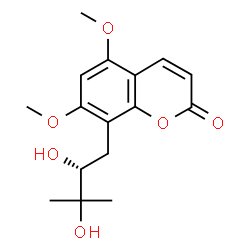 ChemSpider 2D Image | 8-[(2R)-2,3-dihydroxy-3-methylbutyl]-5,7-dimethoxychromen-2-one | C16H20O6