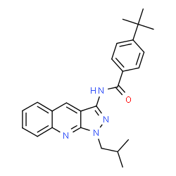 ChemSpider 2D Image | N-(1-Isobutyl-1H-pyrazolo[3,4-b]quinolin-3-yl)-4-(2-methyl-2-propanyl)benzamide | C25H28N4O