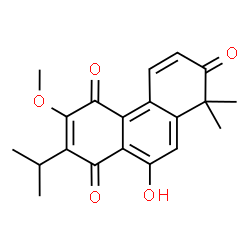 ChemSpider 2D Image | 10-Hydroxy-2-isopropyl-3-methoxy-8,8-dimethyl-1,4,7(8H)-phenanthrenetrione | C20H20O5