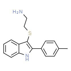 ChemSpider 2D Image | 2-{[2-(4-Methylphenyl)-1H-indol-3-yl]sulfanyl}ethanamine | C17H18N2S