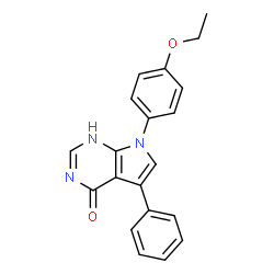 ChemSpider 2D Image | 7-(4-Ethoxyphenyl)-5-phenyl-1,7-dihydro-4H-pyrrolo[2,3-d]pyrimidin-4-one | C20H17N3O2
