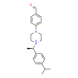 ChemSpider 2D Image | 4-(4-Formylphenyl)-1-[(1R)-1-(4-isopropylphenyl)ethyl]piperazin-1-ium | C22H29N2O