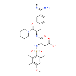 ChemSpider 2D Image | [N-[N-(4-METHOXY-2,3,6-TRIMETHYLPHENYLSULFONYL)-L-ASPARTYL]-D-(4-AMIDINO-PHENYLALANYL)]-PIPERIDINE | C29H39N5O7S