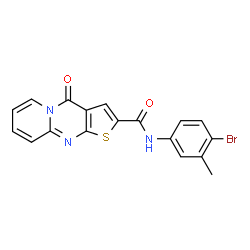 ChemSpider 2D Image | N-(4-Bromo-3-methylphenyl)-4-oxo-4H-pyrido[1,2-a]thieno[2,3-d]pyrimidine-2-carboxamide | C18H12BrN3O2S