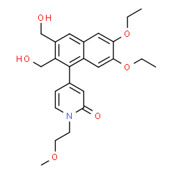 ChemSpider 2D Image | 4-[6,7-Diethoxy-2,3-bis(hydroxymethyl)-1-naphthyl]-1-(2-methoxyethyl)-2(1H)-pyridinone | C24H29NO6