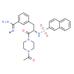 ChemSpider 2D Image | N-ALPHA-(2-NAPHTHYLSULFONYL)-N(3-AMIDINO-L-PHENYLALANINYL)-4-ACETYL-PIPERAZINE | C26H29N5O4S