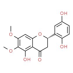ChemSpider 2D Image | (2S)-2-(2,5-Dihydroxyphenyl)-5-hydroxy-6,7-dimethoxy-2,3-dihydro-4H-chromen-4-one | C17H16O7