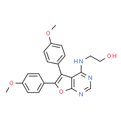 ChemSpider 2D Image | 2-{[5,6-Bis(4-methoxyphenyl)furo[2,3-d]pyrimidin-4-yl]amino}ethanol | C22H21N3O4