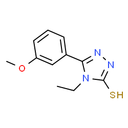 ChemSpider 2D Image | 4-Ethyl-5-(3-methoxyphenyl)-2,4-dihydro-3H-1,2,4-triazole-3-thione | C11H13N3OS