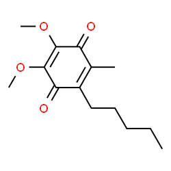ChemSpider 2D Image | 2,3-Dimethoxy-5-methyl-6-pentyl-1,4-benzoquinone | C14H20O4