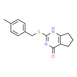 ChemSpider 2D Image | 2-[(4-Methylbenzyl)sulfanyl]-1,5,6,7-tetrahydro-4H-cyclopenta[d]pyrimidin-4-one | C15H16N2OS
